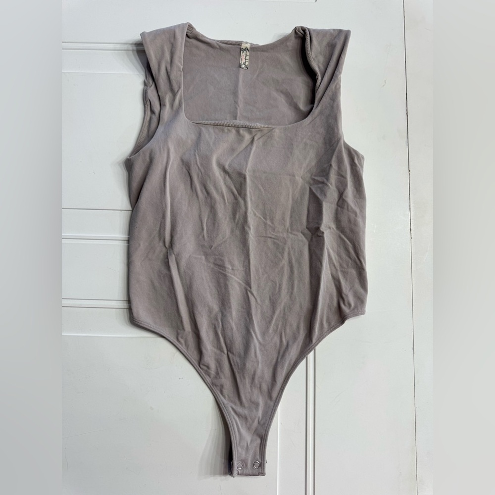 Intimately Free People Bodysuit Square Neck Sleeveless Gray Women’s Size M/L - Picture 1 of 5